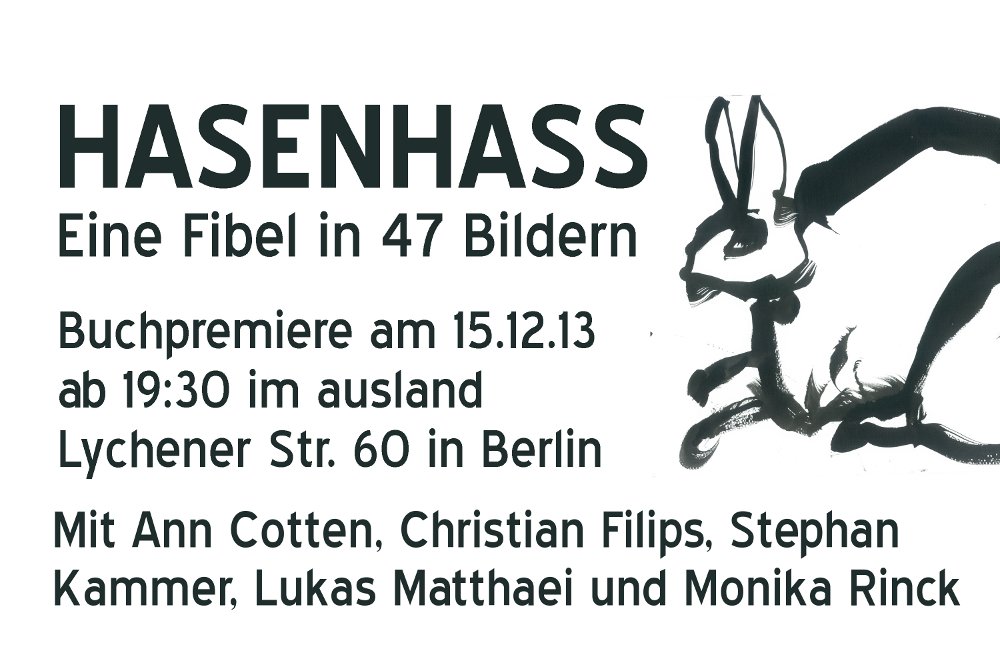 Image for Monika Rinck: "Hasenhass" - Buchpremiere